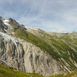 sehr schönes Breitbildfoto mit Blick zum Trientgletscher und ins Trienttal