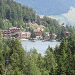 mit Blick auf den See von Champex verlassen wir den schönen Wald