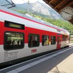 weiter geht es danach mit dem Zug zurück nach Martigny