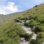 führt uns nun der Wanderweg hinauf zum Kamm dieser riesigen Moräne