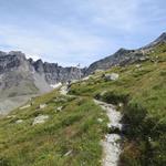 wir erreichen die Weggabelung des Weges das zur Cabane de Valsorey führt