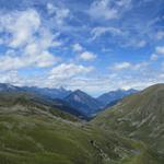 Blick zu den Dents du Midi, Le Catogne und Genfersee