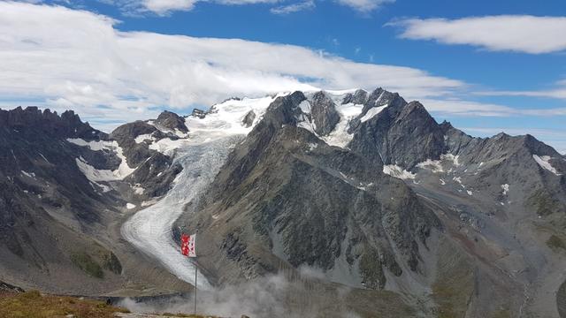 was für ein Ausblick auf Glacier de Valsorey und Mont Vélan