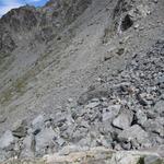 nach dem Besuch der Hütte steigen wir wieder bis zur Weggabelung kurz unterhalb der Hütte ab