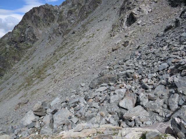 nach dem Besuch der Hütte steigen wir wieder bis zur Weggabelung kurz unterhalb der Hütte ab