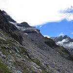 Blick zurück zur Cabane de Valsorey