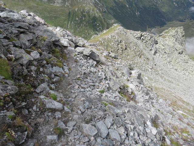 ...verlieren wir über den steinigen Hang weiterhin an Höhe