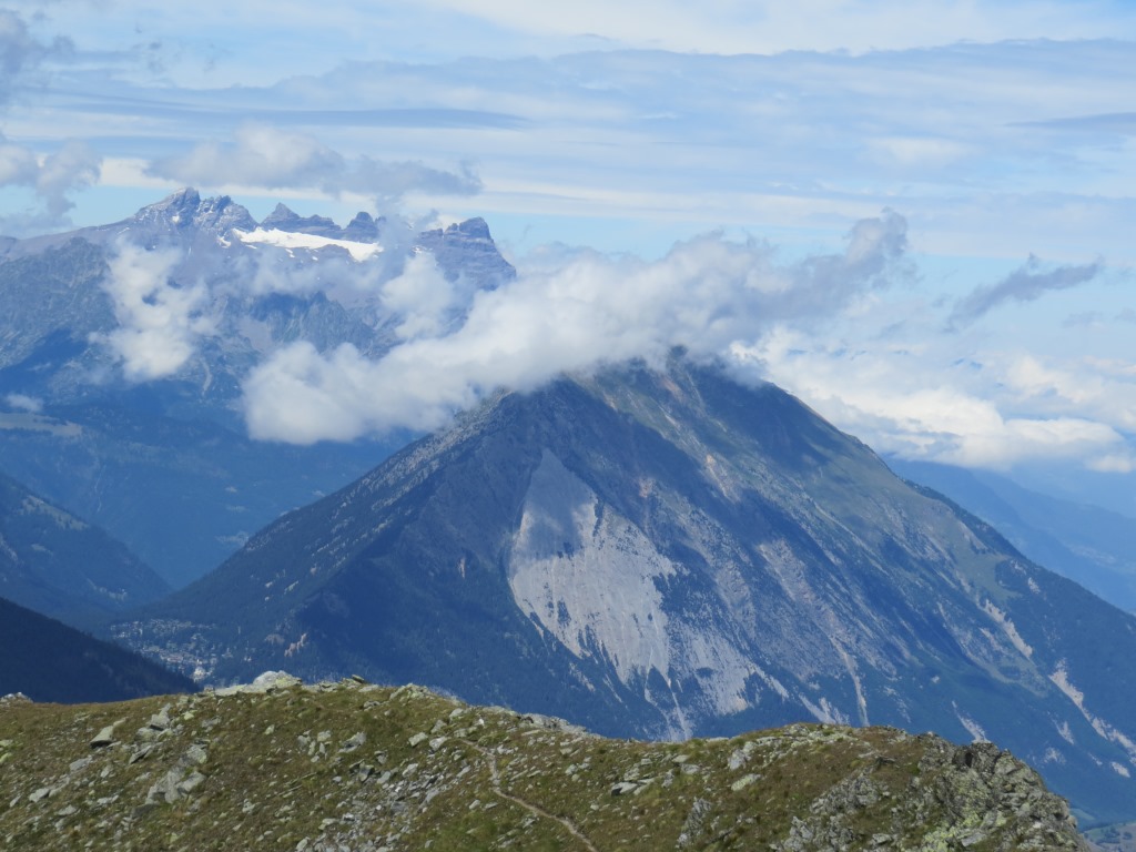 Blick auf die Dents du Midi und auf den Catogne. Beide haben wir bestiegen