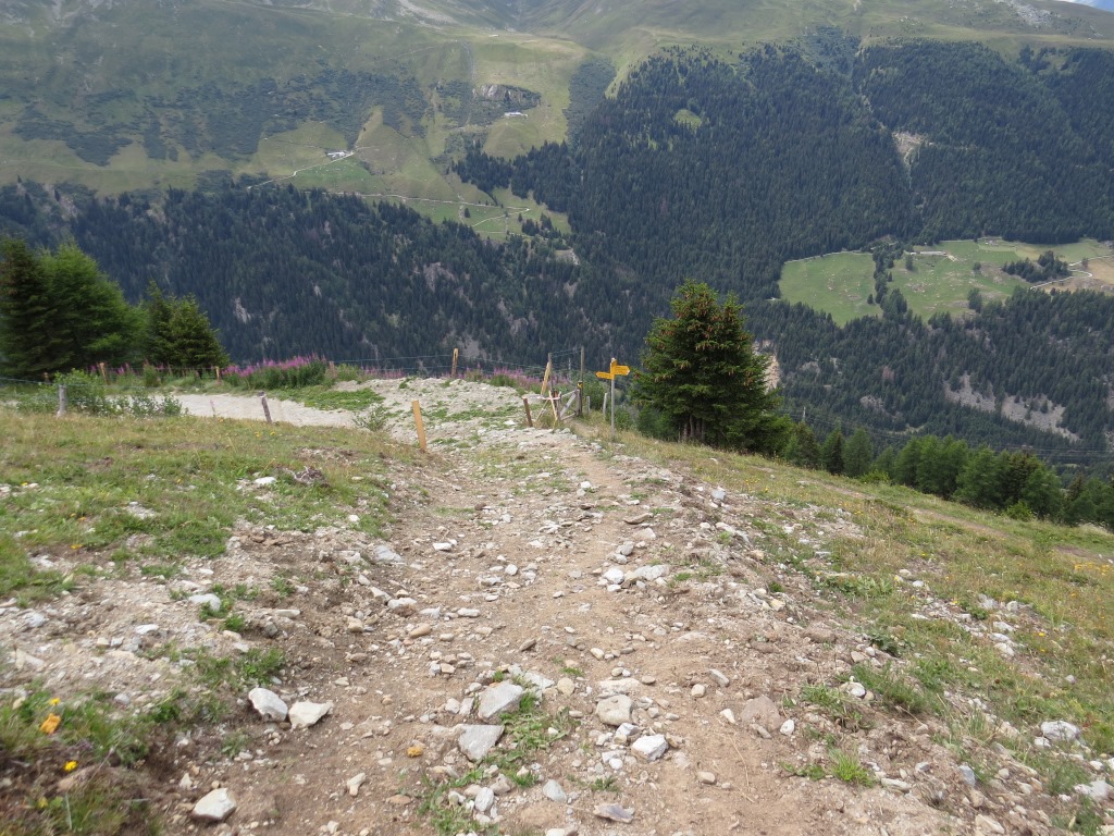 oberhalb von Punkt 2066 m.ü.M. erreichen wir eine Weggabelung