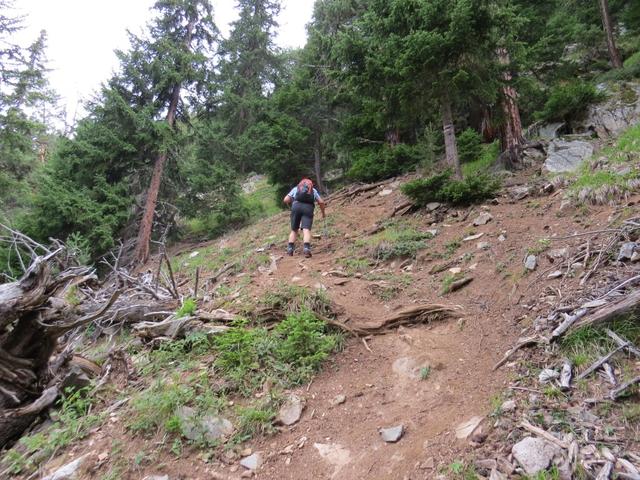 wir lassen den Wanderweg zum Aussichtspunkt Le Belvédère rechts liegen...