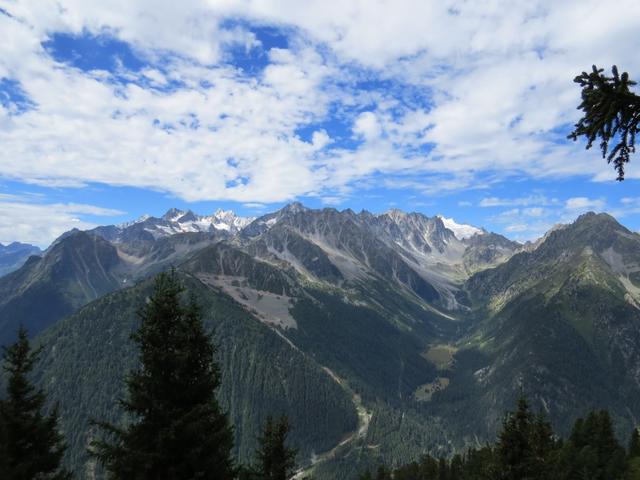 Blick links in das Saleina Gebiet. Auch das war eine traumhafte Wanderung, und in das Val d'Arpette