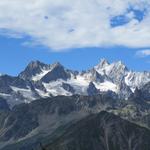 Blick zu den Aiguille de l'A Neuve, d'Argentière, Chardonnet und Aiguilles Dorées