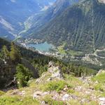 Tiefblick nach Champex Lac