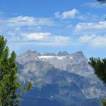 Blick zu den Dents du Midi. Was für ein Erlebnis, als wir dort oben standen