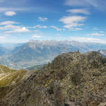 Blick in das Rhoneknie bei Martigny