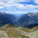 sehr schönes Breitbildfoto mit Mont Ruan, Dents du Midi, Rhonetal und Grand Muveran