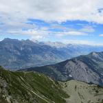 Blick über das Rhonetal hinaus Richtung Dents de Morcles und Gran Muveran. War das für eine schöne Rundwanderung