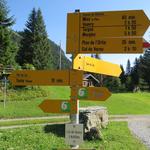 Wegweiser auf dem Col de Taney. Der Grammont wird hier nicht erwähnt