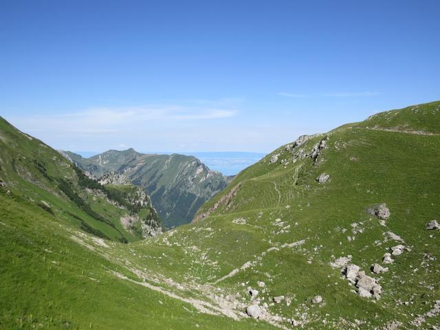 Blick über die französische Grenze hinaus auf den Genfersee