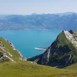 zwischen der Pointe de la Chaumeny blicken wir hinunter nach Le Bouveret...