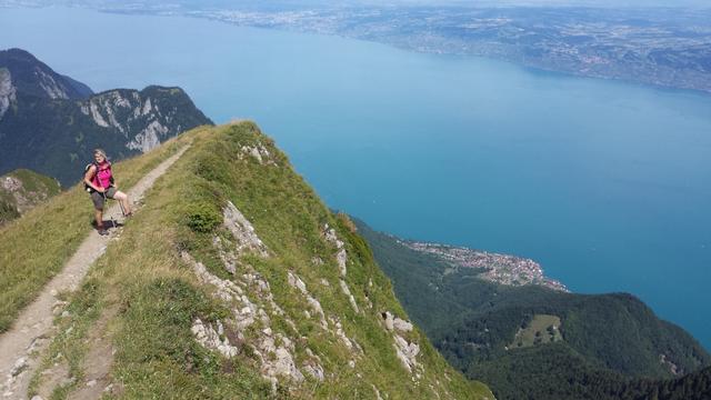 meine Maus direkt beim Grat. Direkt unter uns St.Gingolph