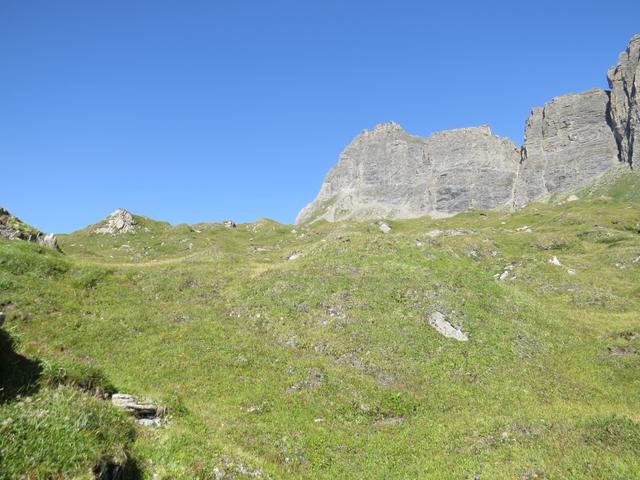 wir umgingen die eingezäunte Weide in einem grossen Linksbogen