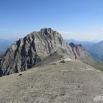 Blick von Punkt 2746 m.ü.M. zurück von wo wir gekommen sind, und zum Piz Aul