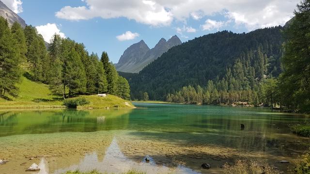 beim Seeabluss schauen wir nochmals zurück zum wunderschönen Palpuognasee