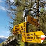 bei der Weggabelung Punkt 1977 m.ü.M. - kurz vor Rötiboden - biegt der normale Hüttenweg rechts ab