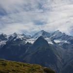 schön aufgereiht wie auf einer Perlenschnur Nadelhorn, Lenzspitze, Dom und Täschhorn