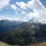 schönes Breitbildfoto in der Bildmitte das Mettelhorn. War das für eine traumhafte Bergtour!