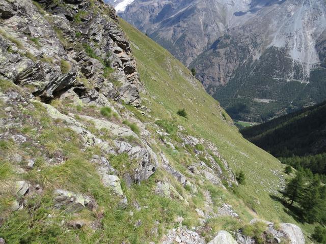 der nun  zwischendurch ausgesetzte Bergpfad...