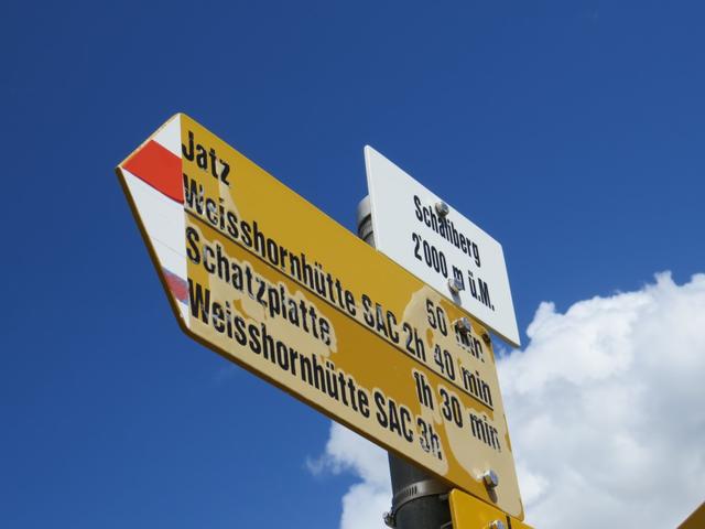 Wegweiser auf Schaluberg