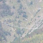 Blick auf die andere Talseite des Mattertals und zur neu erbauten Hängebrücke auf dem Europaweg...