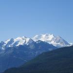 ...und geniessen die Aussicht auf die Balfrin- und Mischabelgruppe mit Balfrin, Nadelhorn, und Dom oder...