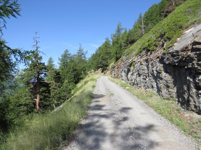 bei Punkt 1634 m.ü.M. führt das Strässchen eine grosse Schleife durch