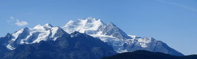 superschönes Breitbildfoto mit Balfrin, Riedgletscher (den wir schon besucht haben) und Mischabelkette