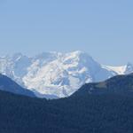 Blick zum Breithorn und ganz rechts zum Klein Matterhorn