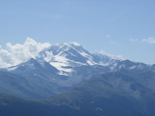 Blick zur Fletschhorngruppe mit Fletschhorn, Lagginhorn und Weissmies