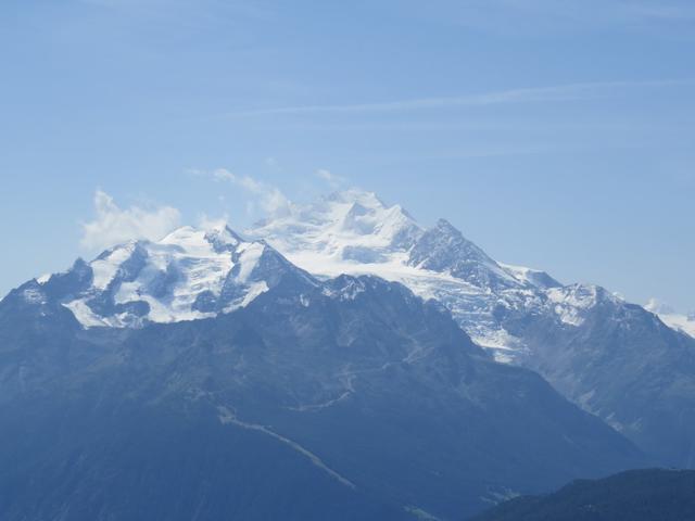 Blick zur Balfrin- und Mischabelgruppe mit Balfrin, Nadelhorn, Lenzspitze und Dom