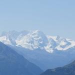 Blick in die Eiswelt von Zermatt mit Pollux, Breithorn und Klein Matterhorn
