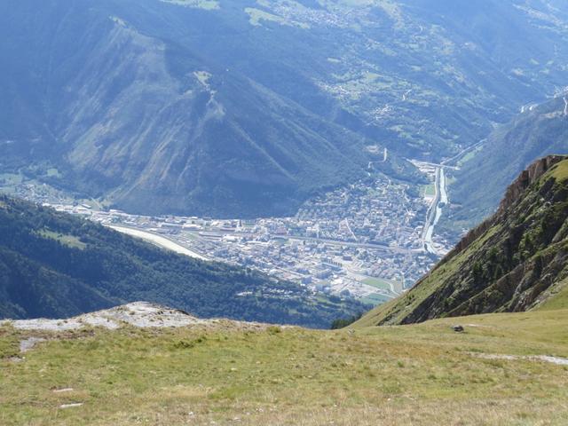 Tiefblick nach Visp und ins Rhonetal