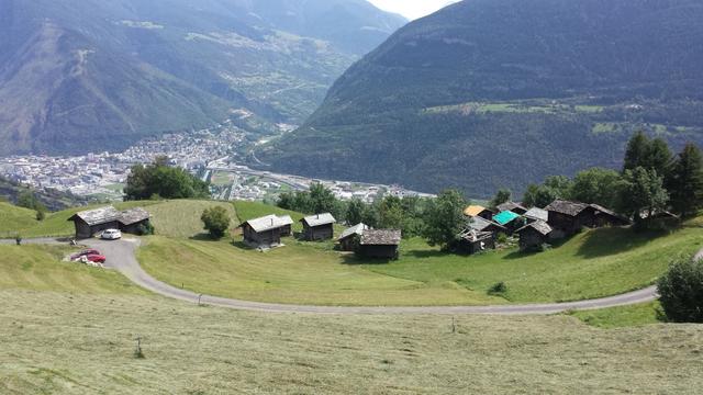 Blick auf Niwärch und das Rhonetal mit Visp