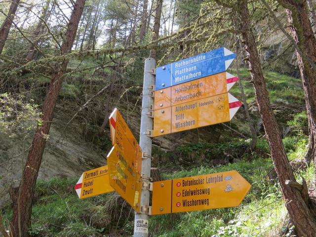 Wegweiser Eingangs Triftschlucht