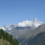 Blick zum Nadelhorn, Dom und Täschhorn