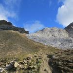 über dieses breite Couloir führt der Weg nun steiler...