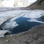 wir erreichen den sich beim Verbindungsgrat zwischen Platthorn und Mettelhorn, befindliche kleine Gletschersee