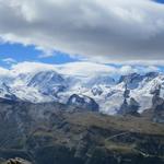 Dufourspitze, Monte Rosa, Liskamm, Castor, Pollux und Breithorn