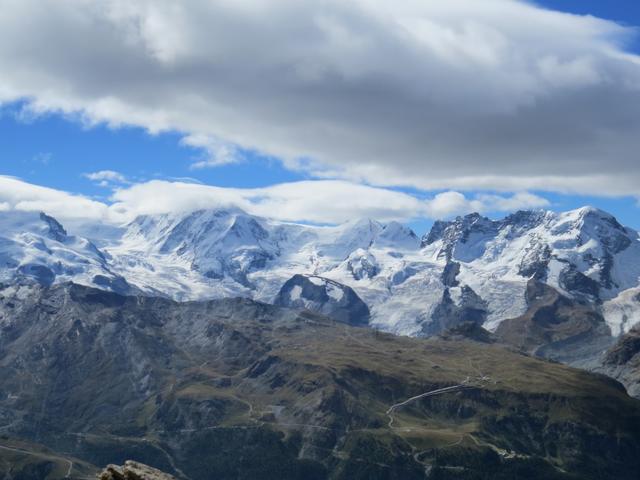 Dufourspitze, Monte Rosa, Liskamm, Castor, Pollux und Breithorn