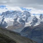 Blick auf Breithorn und Klein Matterhorn